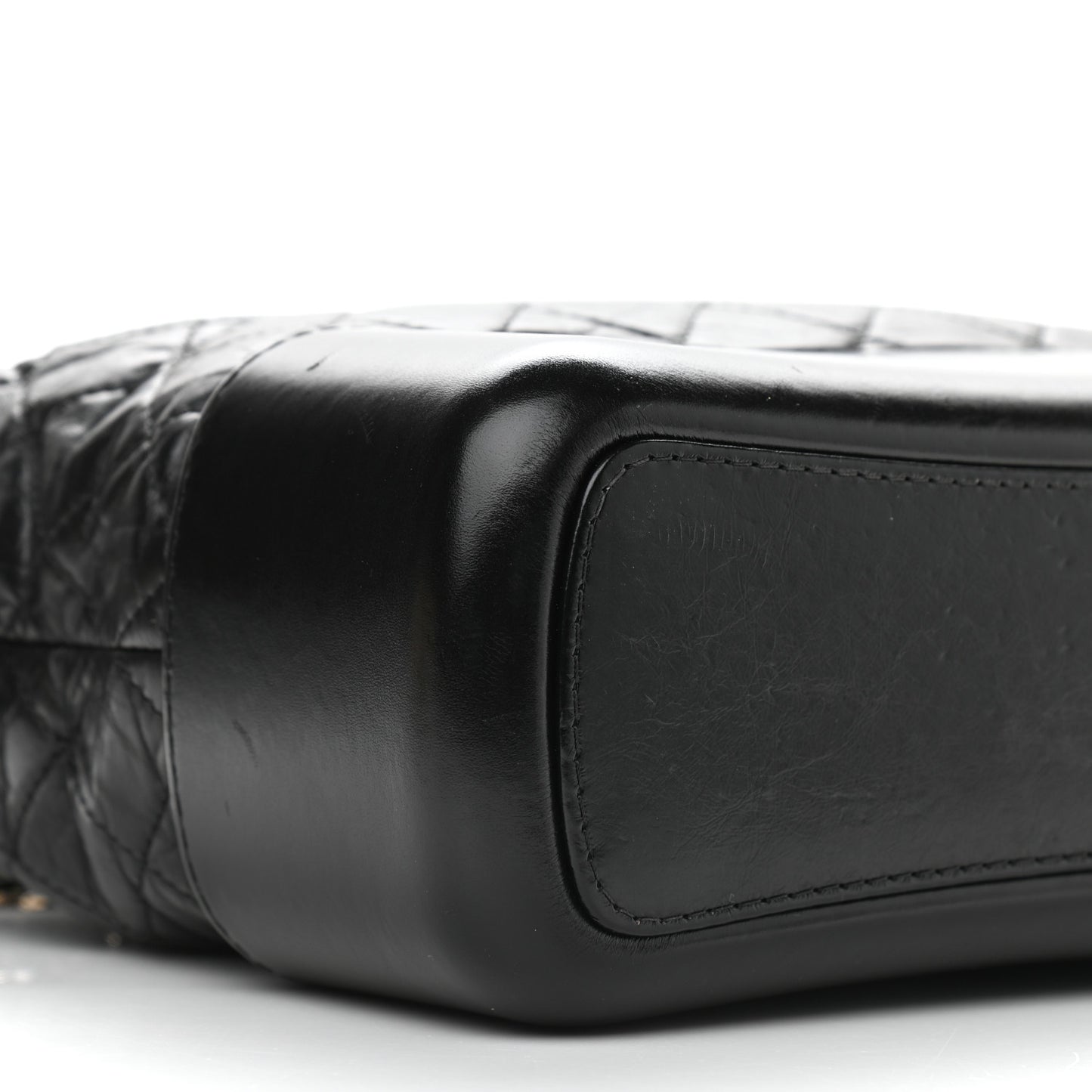 Aged Calfskin Quilted Medium Gabrielle Hobo Black