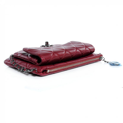 Chanel Lambskin Mineral Nights Flap Wristlet Dark Red 5 of 9