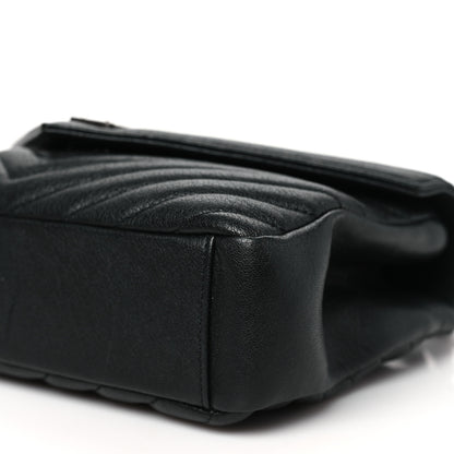 Saint Laurent Sheepskin Matelasse Chevron Monogram Medium College Bag Black 9 of 9