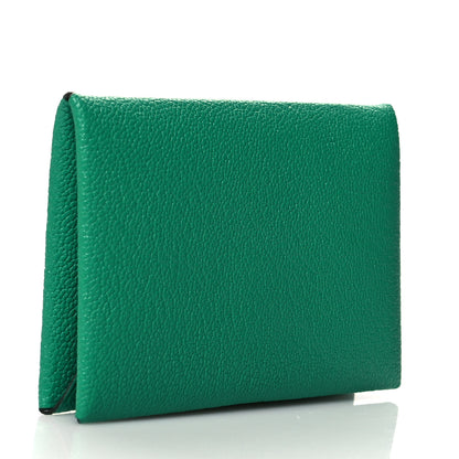 Hermes Chevre Mysore Verso Calvi Card Case Menthe Bleu Brume 3 of 9
