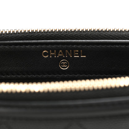 Chanel Caviar Quilted CC Filigree Clutch With Chain Black 6 of 14
