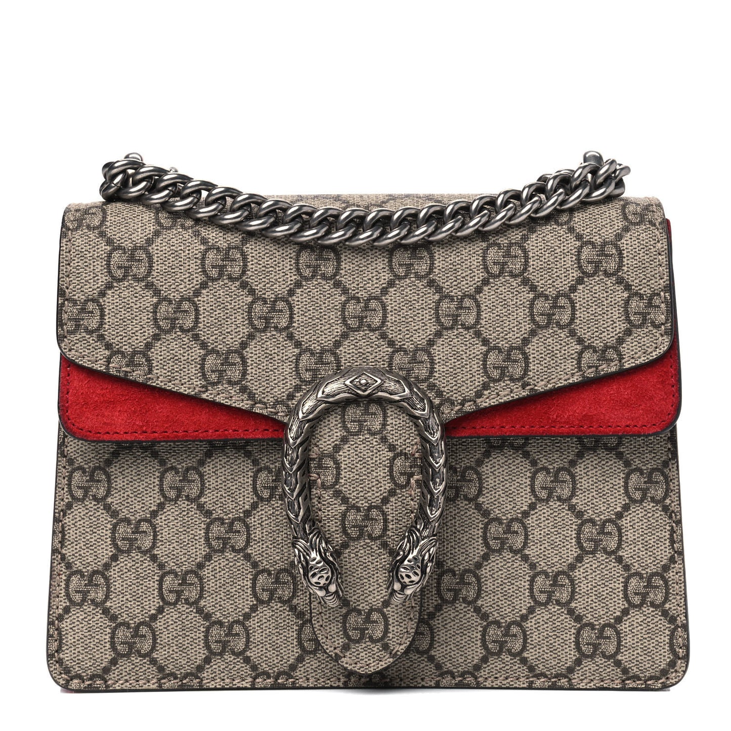 GG Supreme Monogram Mini Dionysus Shoulder Bag Hibiscus Red