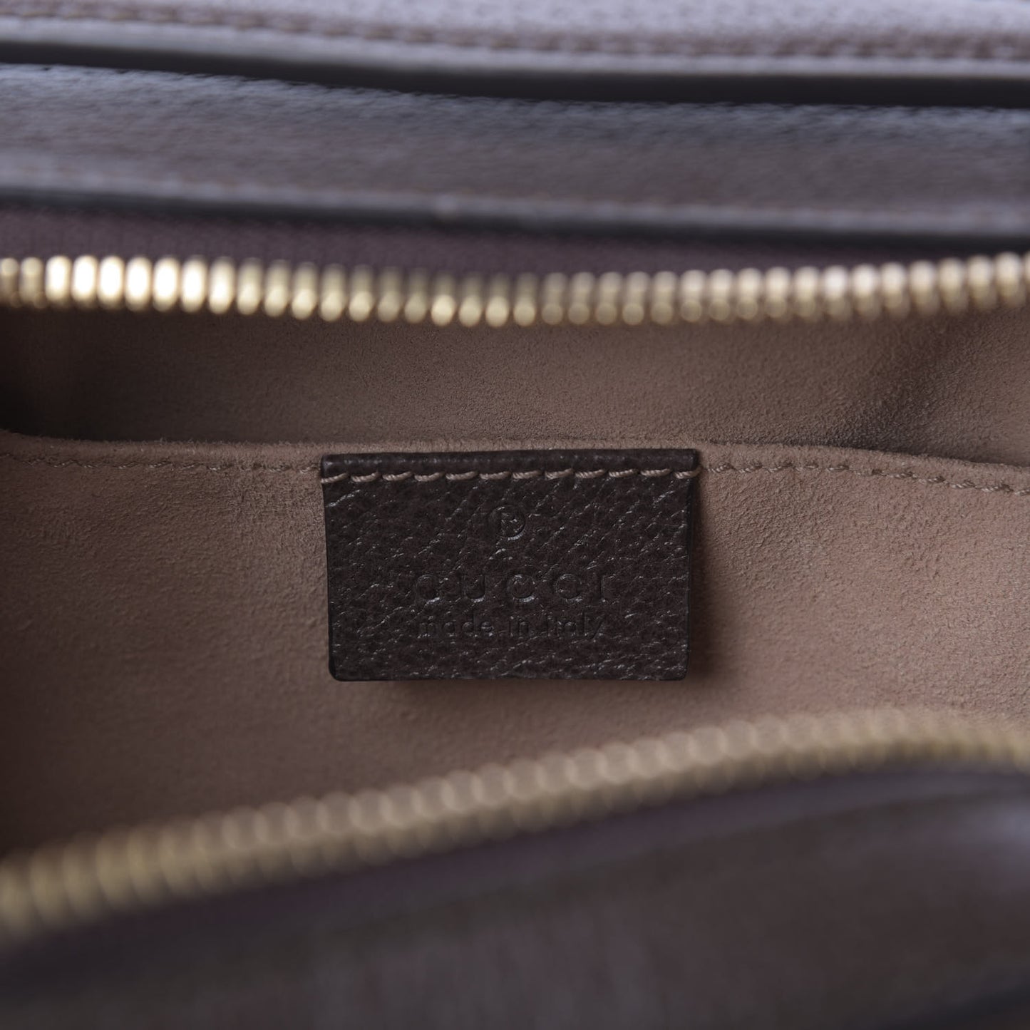 GG Supreme Monogram Mini Ophidia Top Handle Shoulder Bag Brown