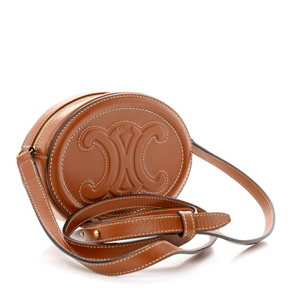 Celine Smooth Calfskin Cuir Small Triomphe Oval Crossbody Purse Tan 3 of 9