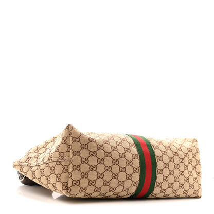 Gucci GG Monogram Web Large Giglio Tote Beige Brown 5 of 12