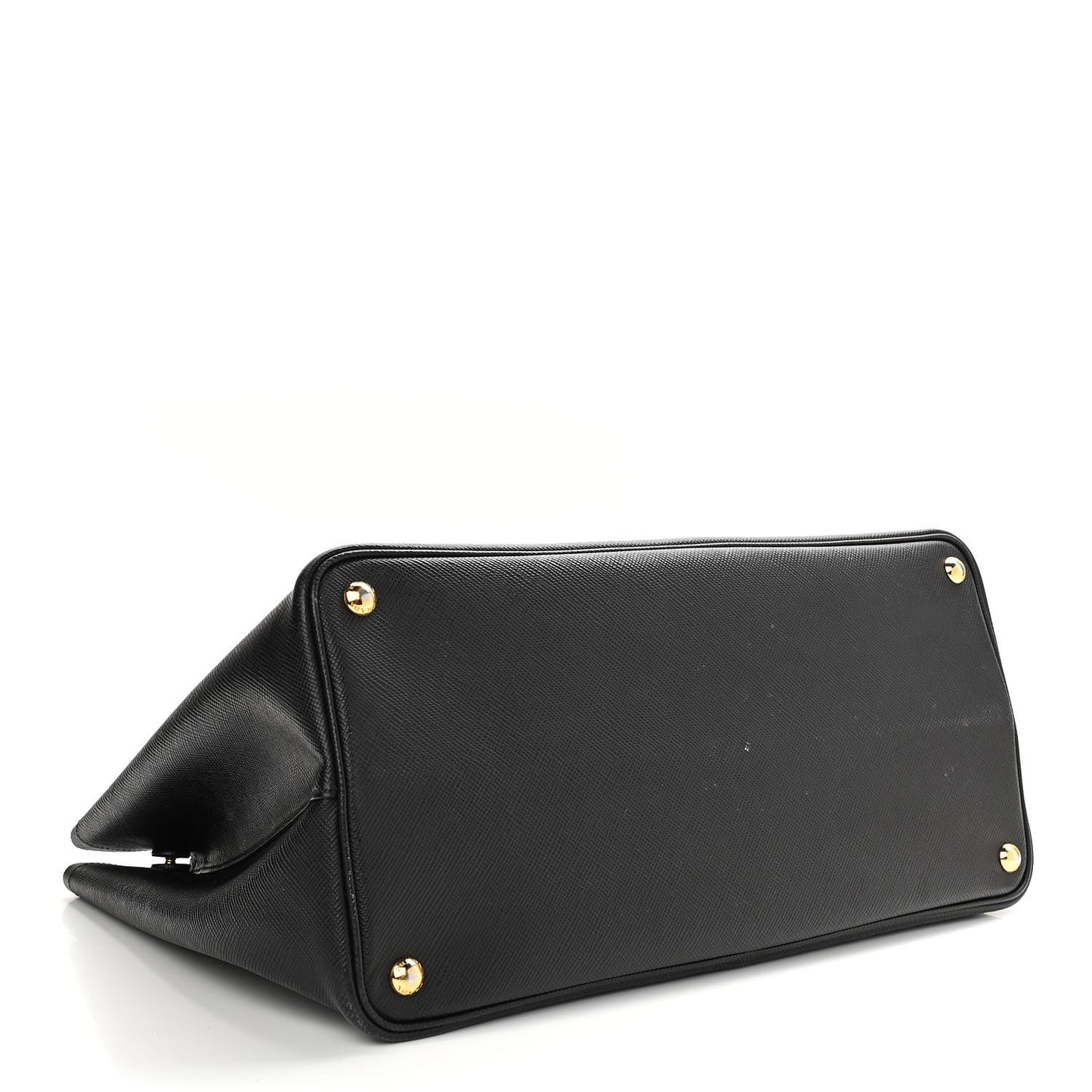 Saffiano Cuir Medium Double Bag Black Fuoco