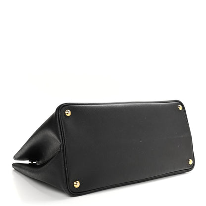 Prada Saffiano Cuir Medium Double Bag Black Fuoco 4 of 10