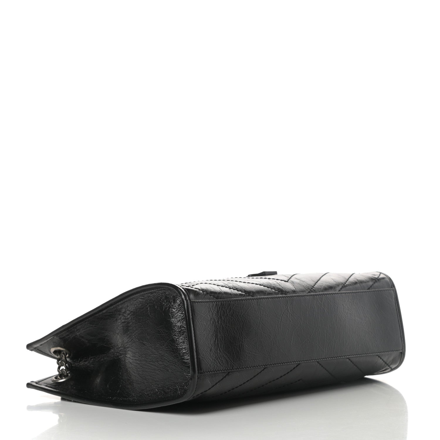 Saint Laurent Crinkled Calfskin Matelasse Monogram Medium Niki Shopper Tote Black 4 of 11