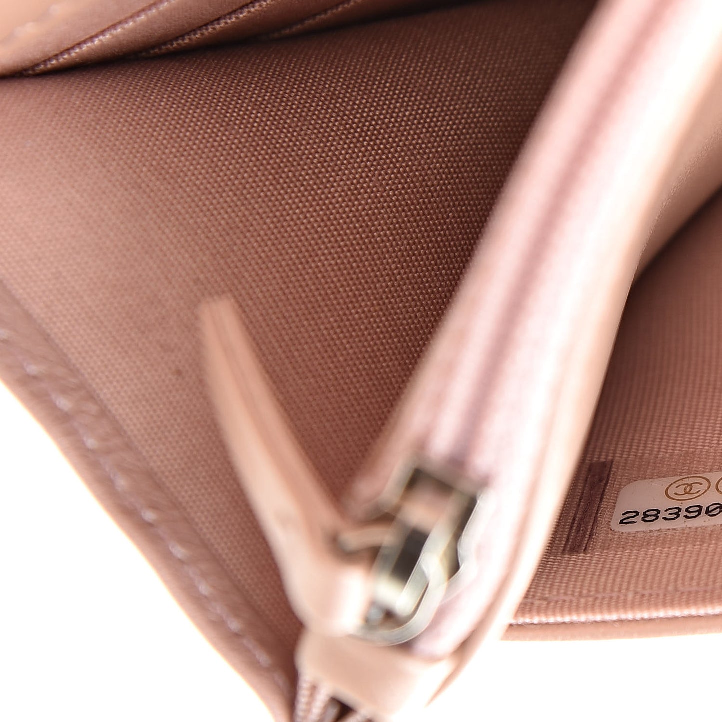 Goatskin Camellia Embossed Wallet On Chain WOC Light Pink