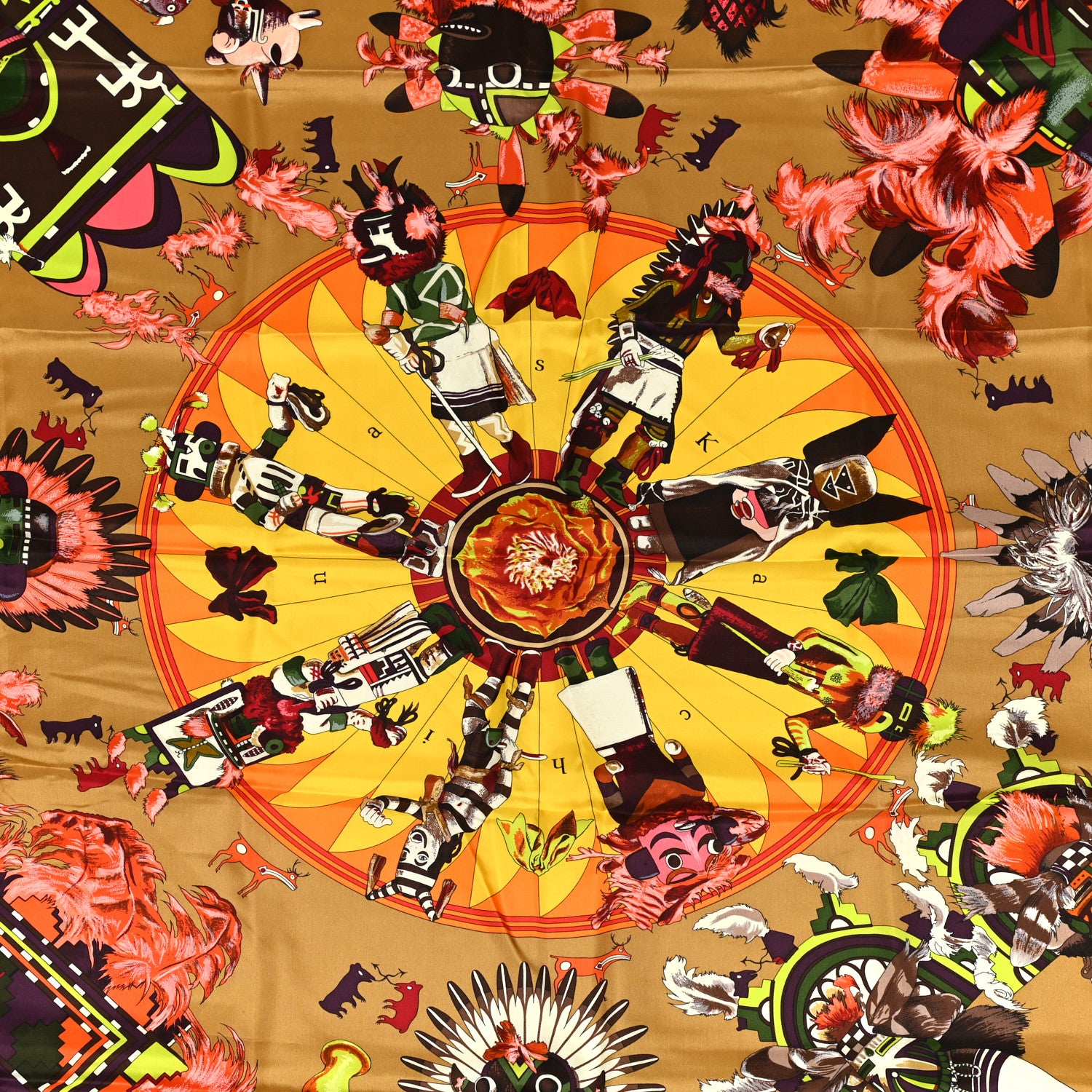 Hermes Silk Kachinas Scarf 140 6 of 10