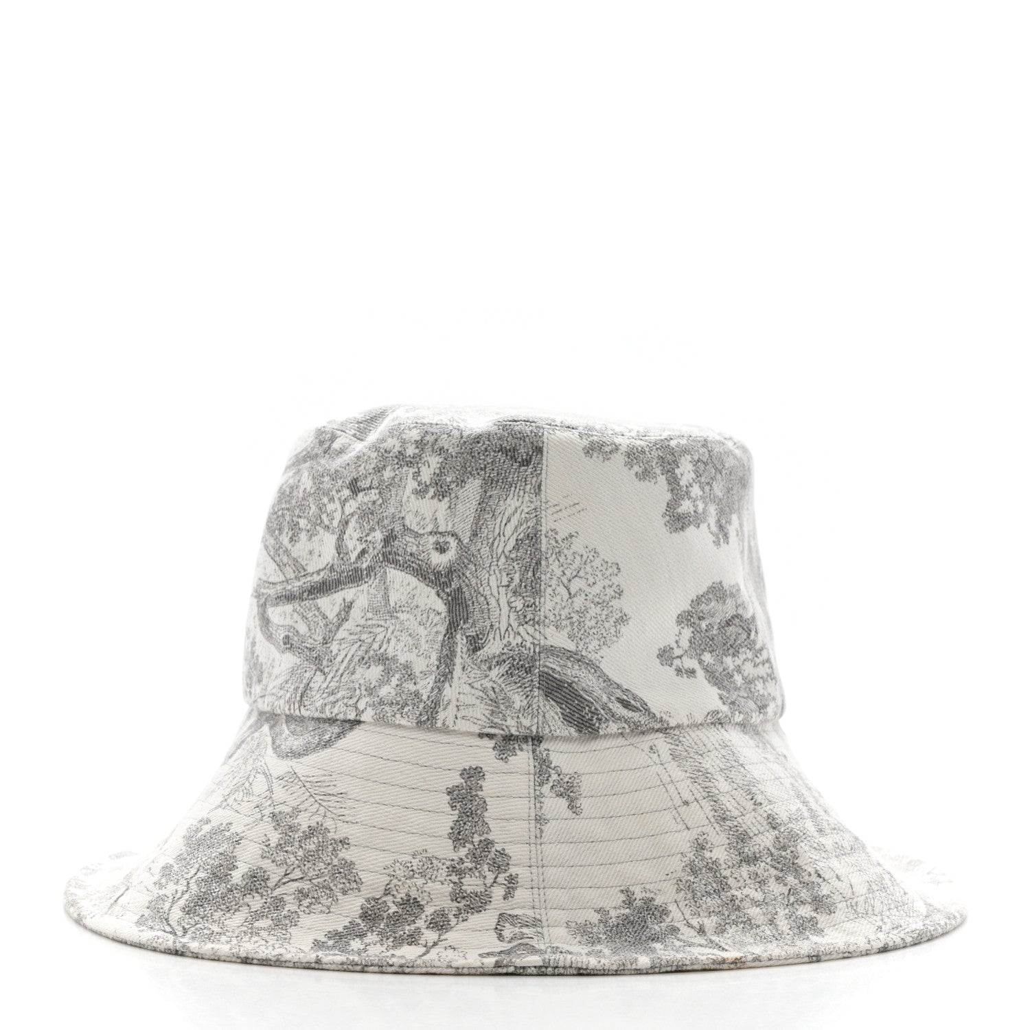 Christian Dior Cotton Dioriviera Toile De Jouy Bob Brim Bucket Hat 58 Gray 6 of 12