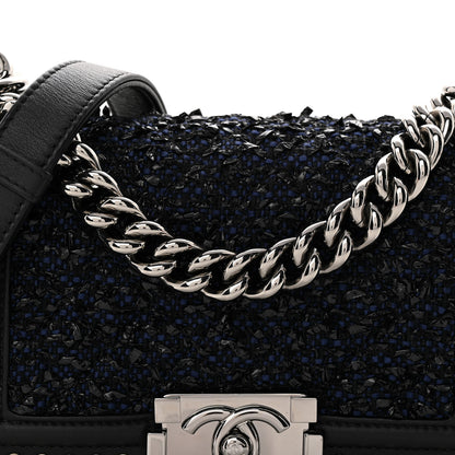 Chanel Calfskin Pearl Tweed Small Boy Flap Black 8 of 10