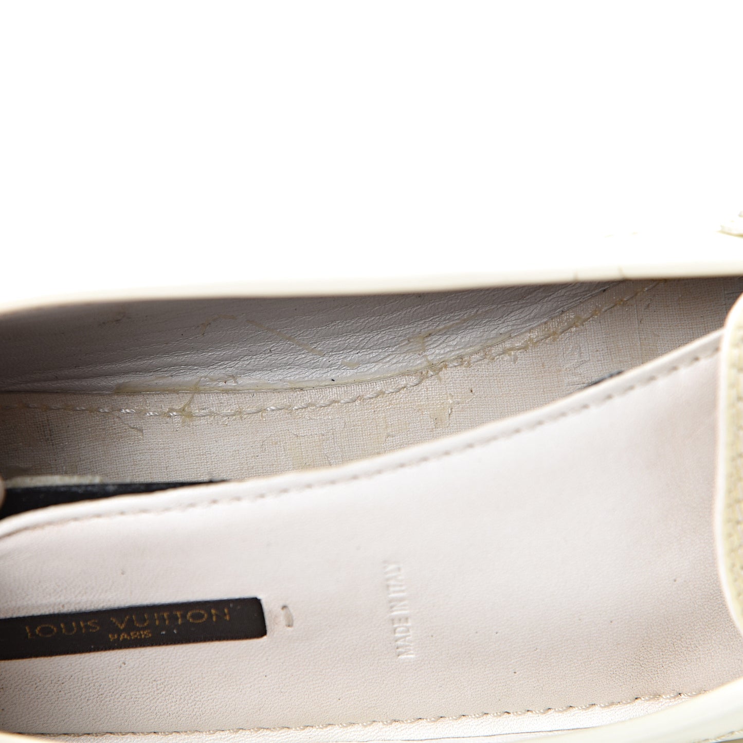 Patent Calfskin Oxford Loafers 36.5 White