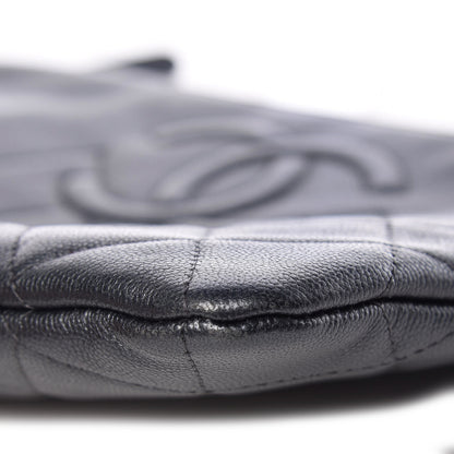 Chanel Metallic Caviar Quilted Medium Maxi CC Cosmetic Case Black 7 of 10