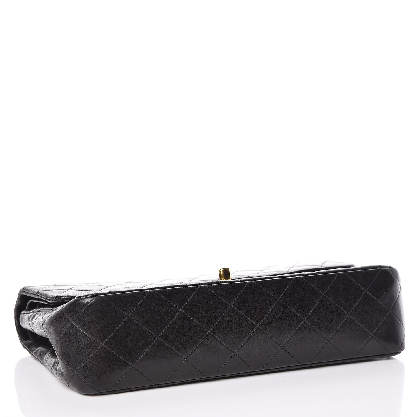 Lambskin Quilted Medium Double Flap Black