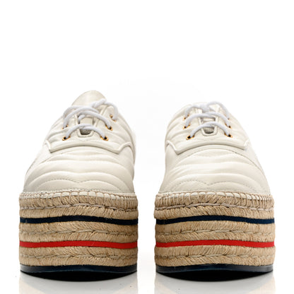 Gucci Nappa Matelasse GG Pilar Flatform Lace-Up Espadrilles 41 Great White 2 of 15