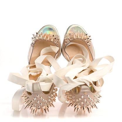 Christian Louboutin PVC Specchio Nappa Laser Barbarissima Sandals 36.5 Nude 2 of 12