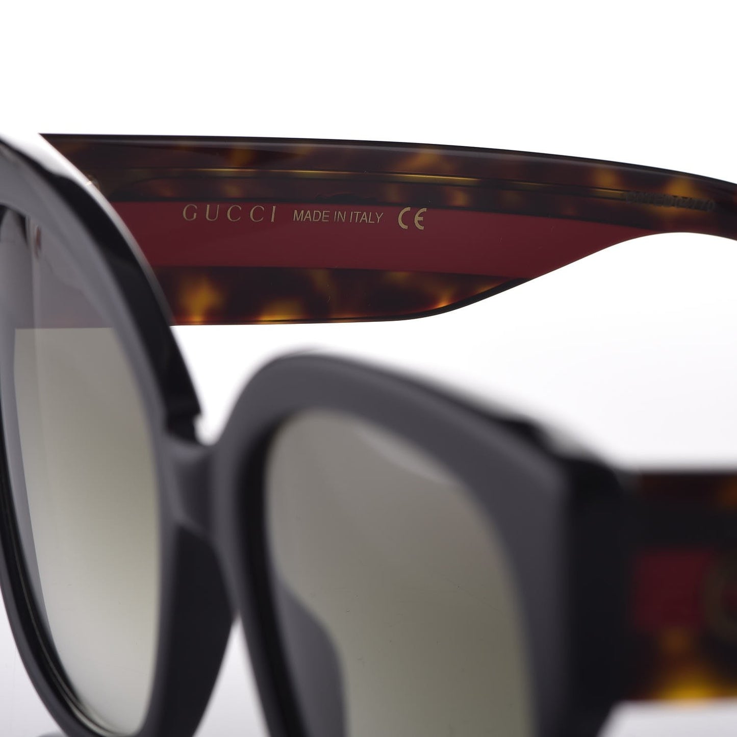 Acetate Square Frame Web Sunglasses GG0059S Black Tortoise