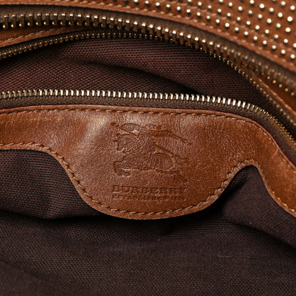 Burberry House Check Studded Knight Satchel Brown 8 of 9