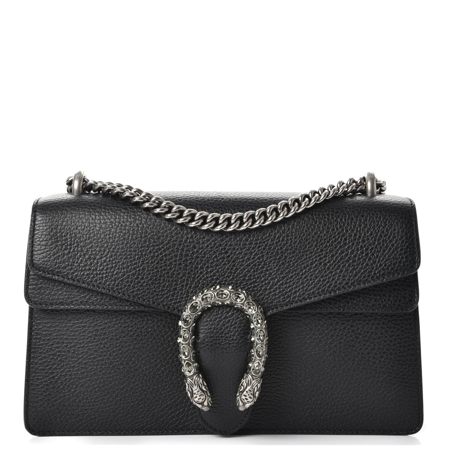 Pebbled Calfskin Small Dionysus Shoulder Bag Black