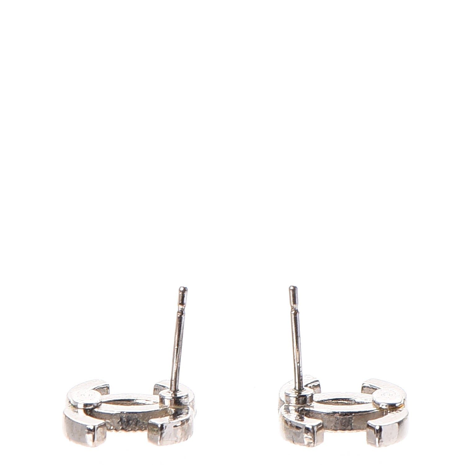 Chanel Crystal CC Earrings Silver 4 of 7
