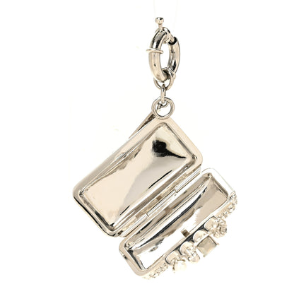 Alexander McQueen Brass Crystal Knuckle Clutch Charm Silver Palladium 3 of 5