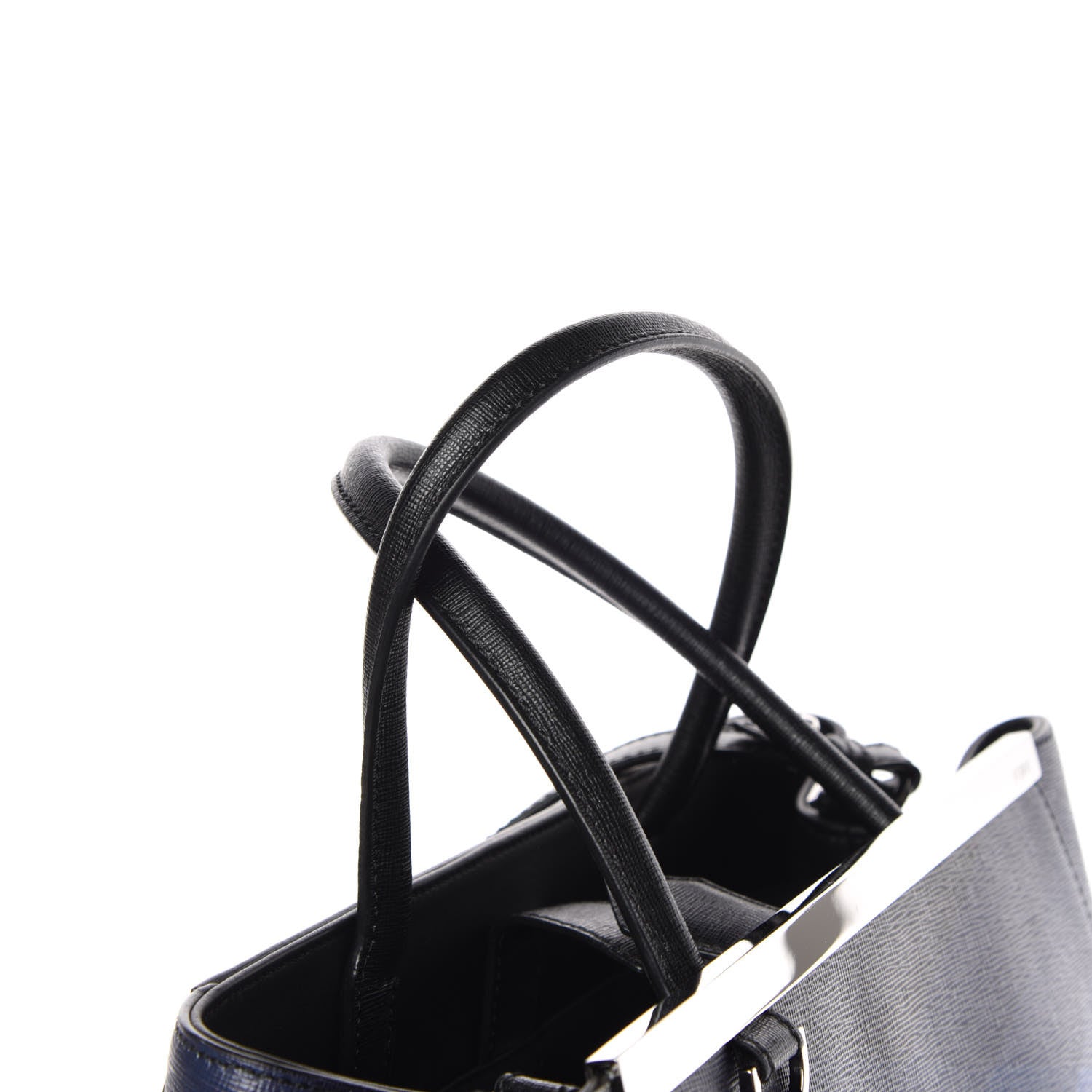 Fendi Vitello Elite Geometric Degrade Regular 2Jours Tote Blue 9 of 13