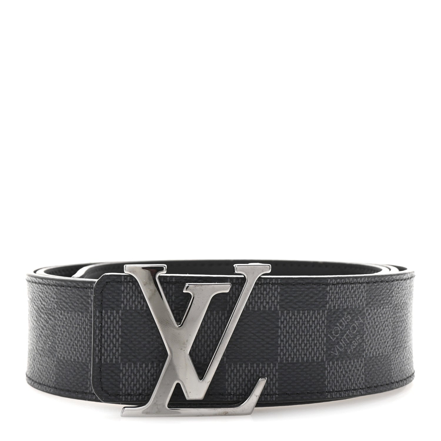 Louis Vuitton Damier Graphite 40mm LV Initiales Belt 105 42 1 of 6