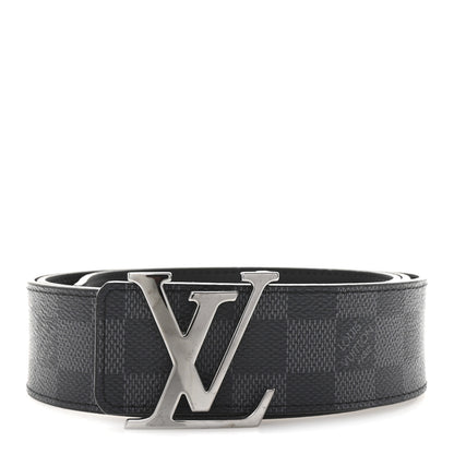 Louis Vuitton Damier Graphite 40mm LV Initiales Belt 105 42 1 of 6