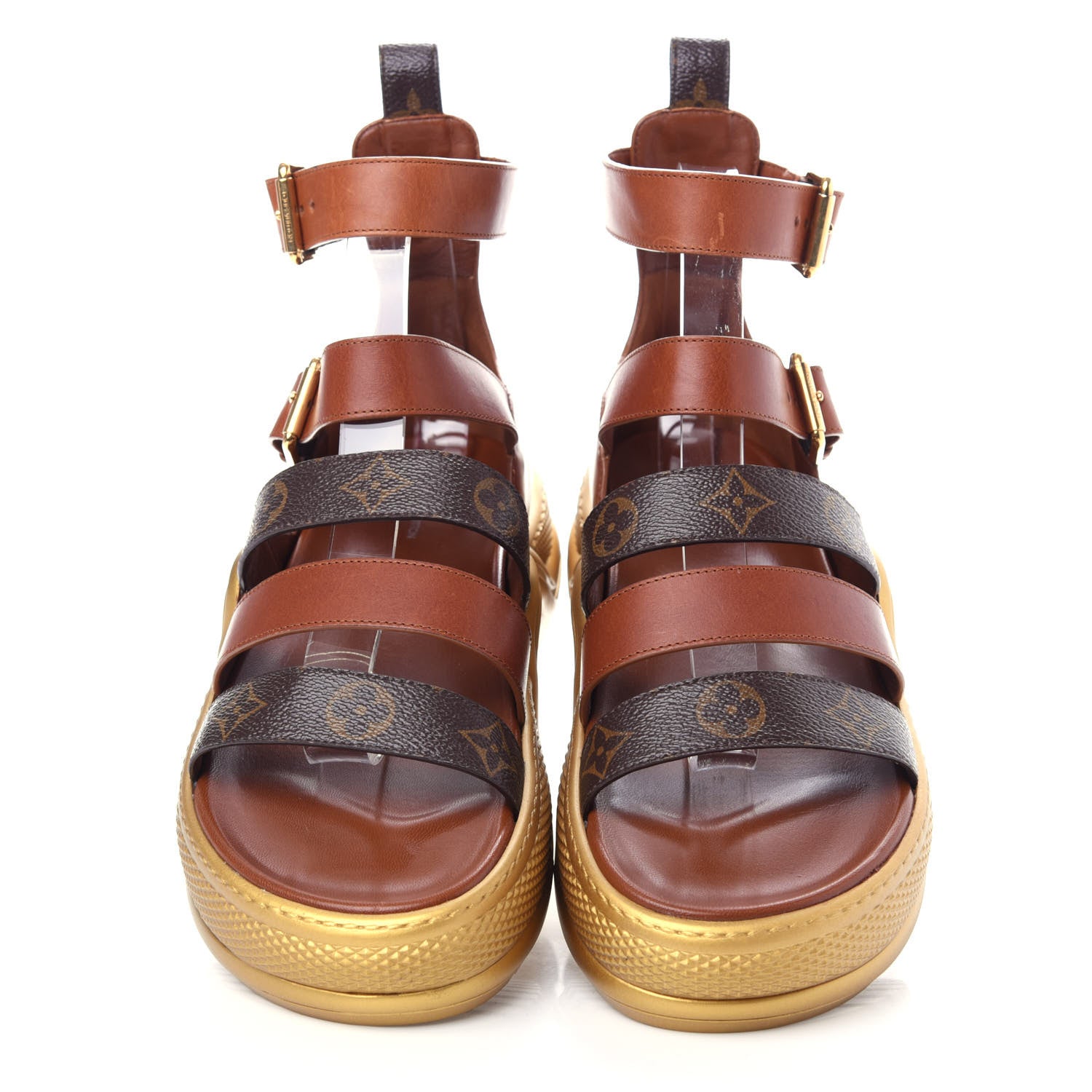Louis Vuitton Calfskin Monogram LV Archlight Sandal 41 Gold 5 of 12