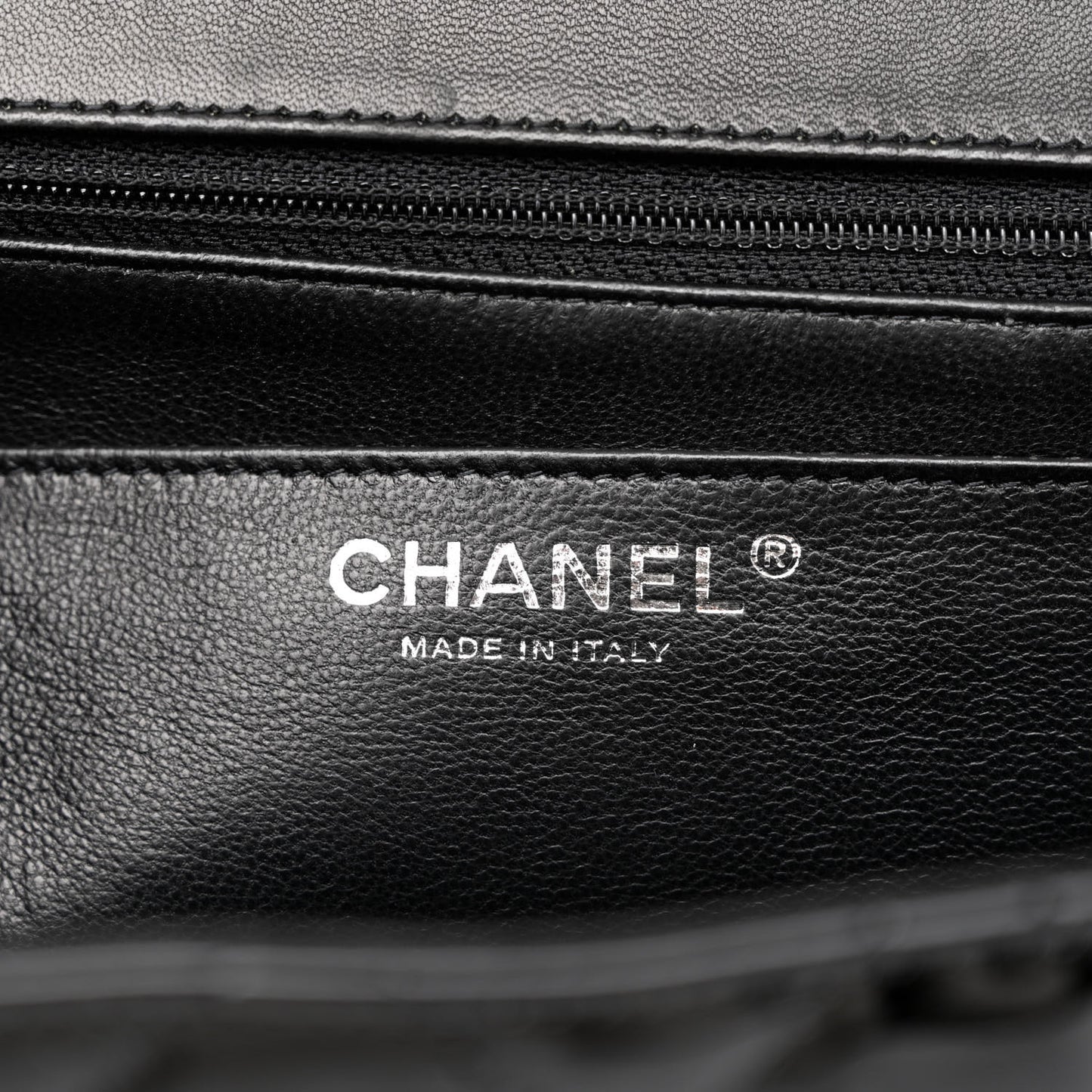 Patent Quilted Maxi Single Flap Black