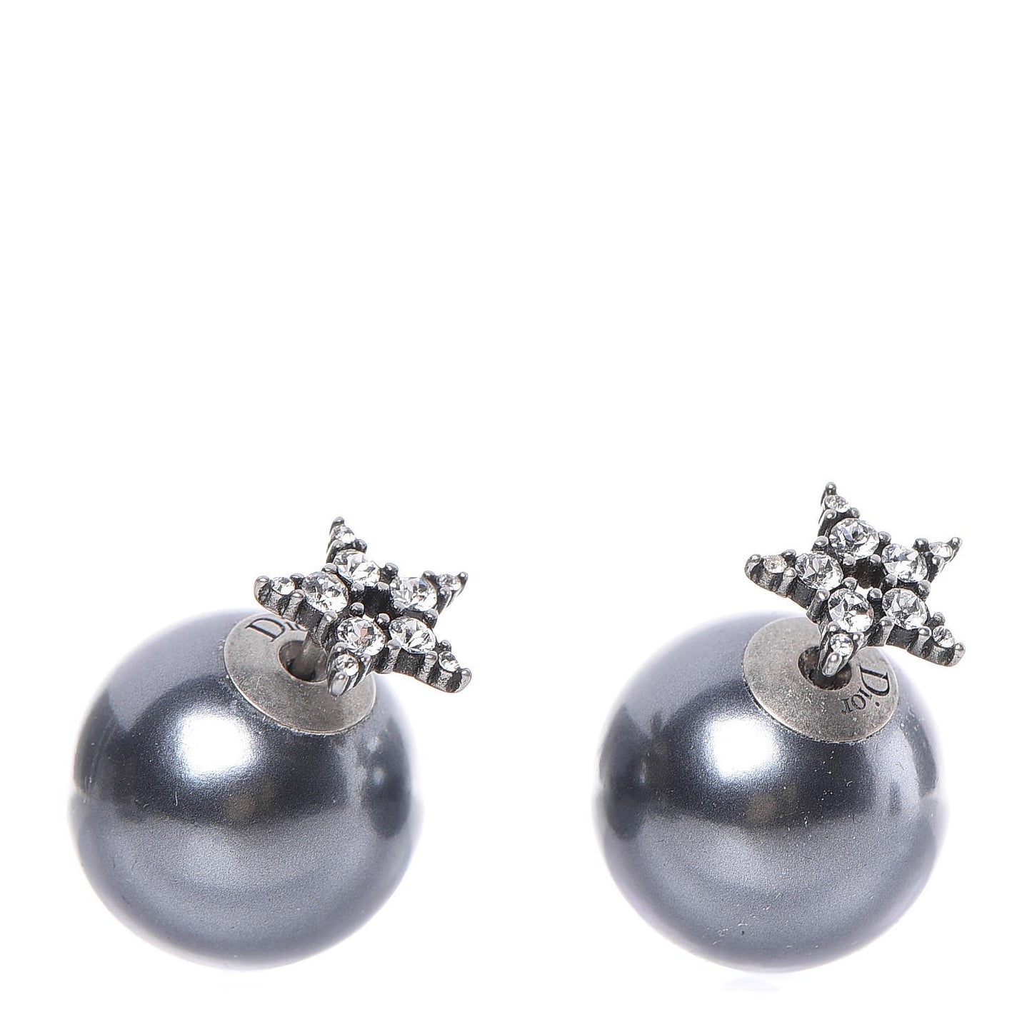 Pearl Crystal Star Mise En Dior Tribal Earrings Grey