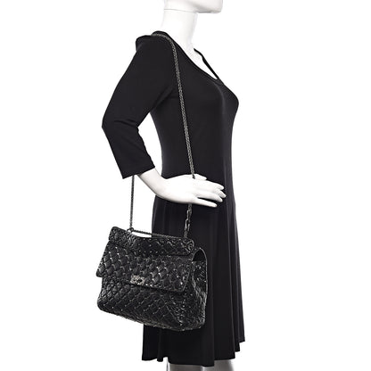 Valentino Garavani Craquele Nappa Large Rockstud Spike Shoulder Bag Black 2 of 10