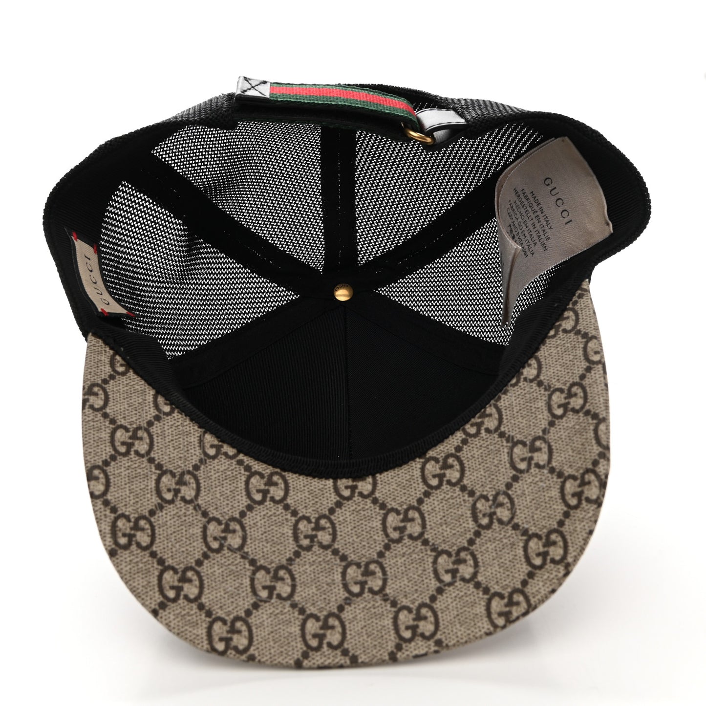 GG Supreme Monogram Bee Print Baseball Hat M Beige
