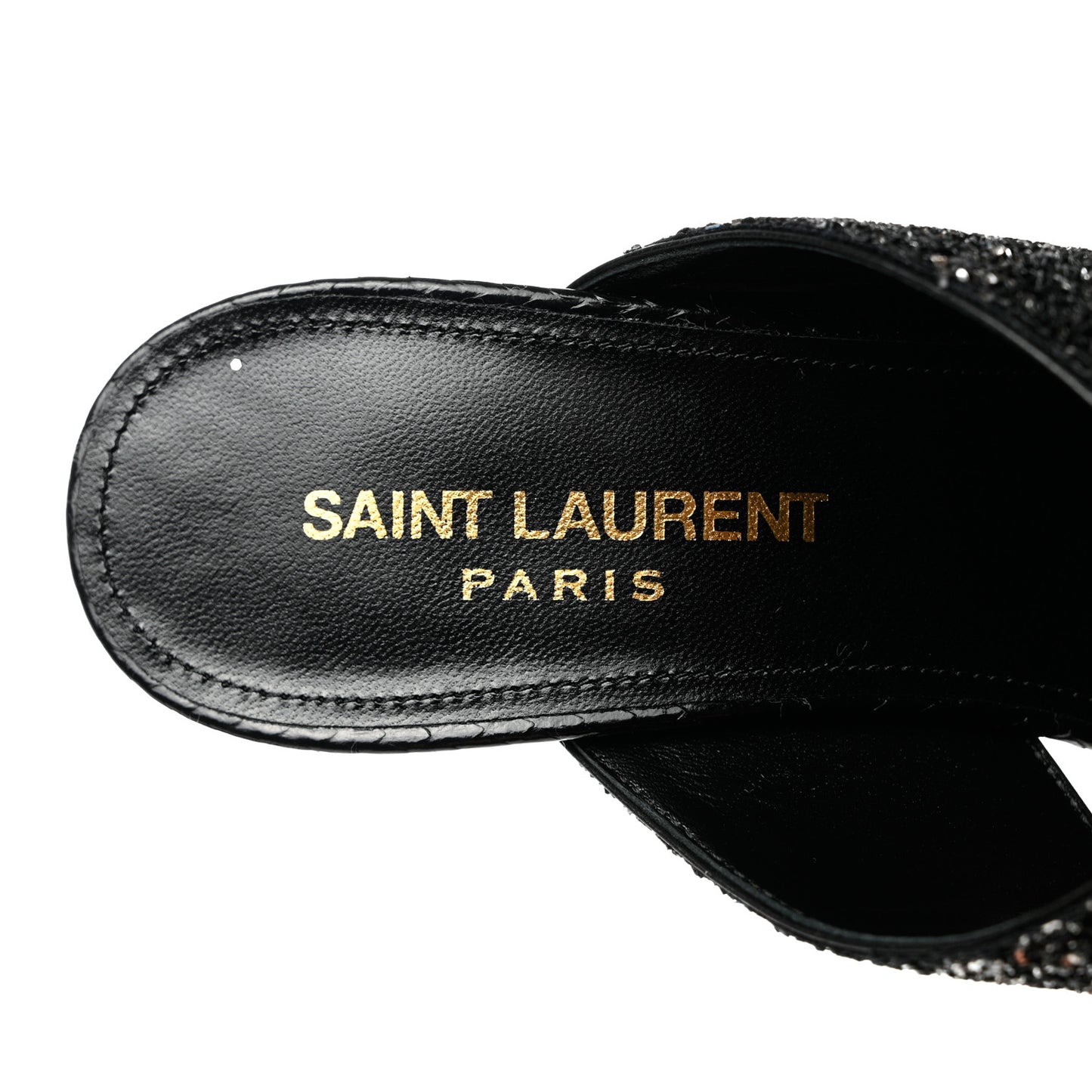 Glitter LouLou 70 Mule Sandals 35.5 Black