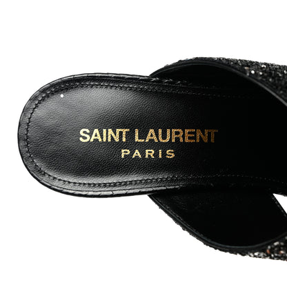 Saint Laurent Glitter LouLou 70 Mule Sandals 35.5 Black 6 of 9