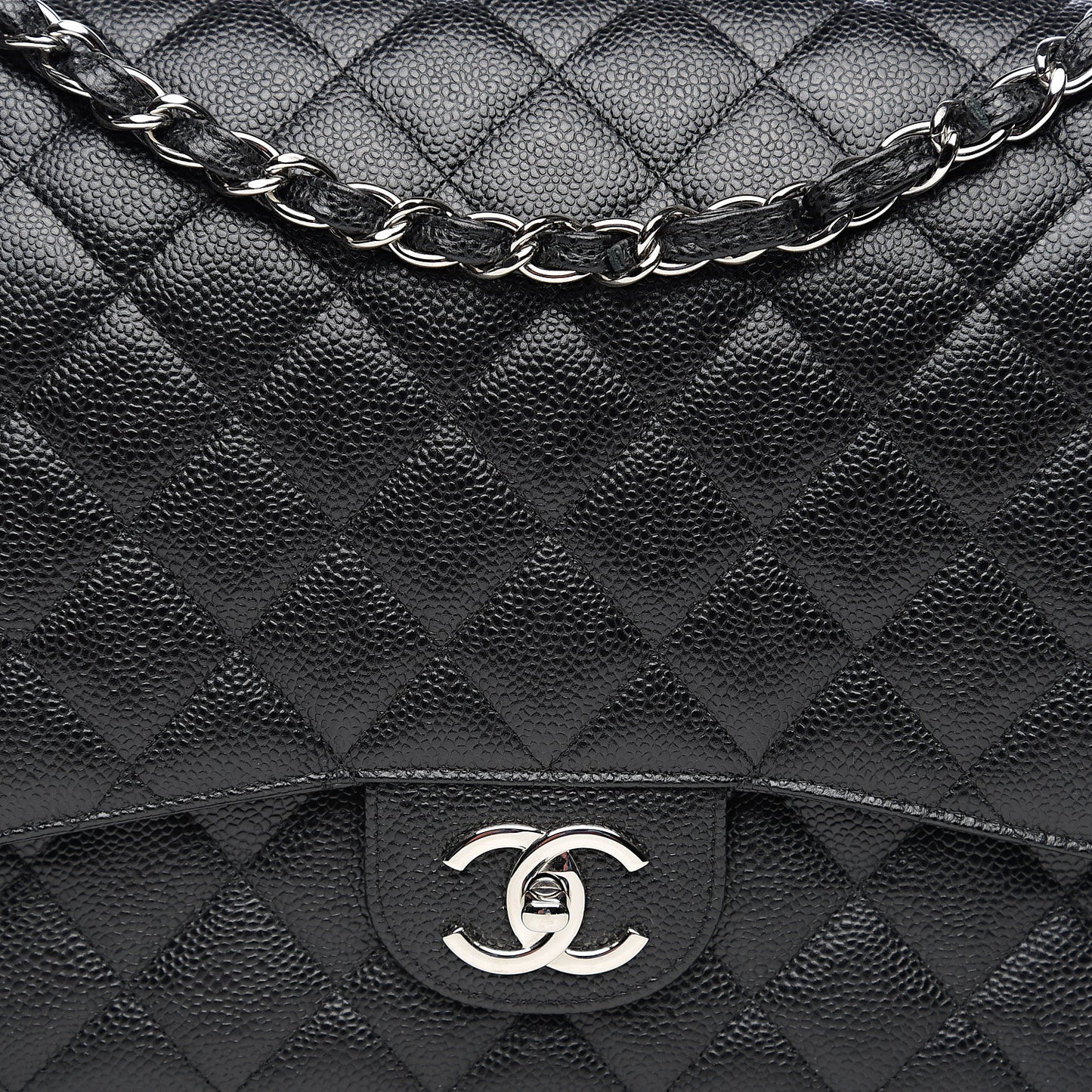 Caviar Quilted Maxi Double Flap Black