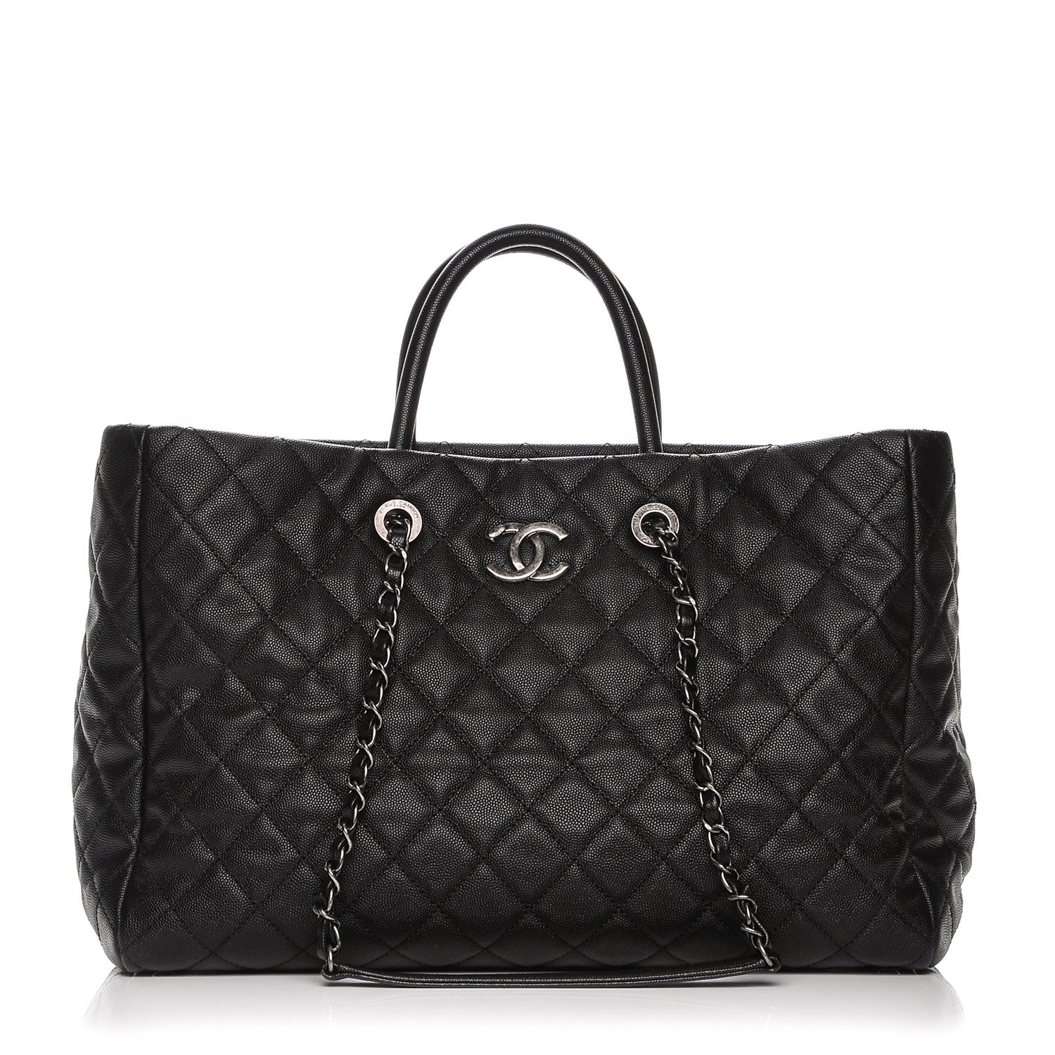 Chanel Caviar Quilted Large Coco Handle Shopping Tote Black 1 of 8