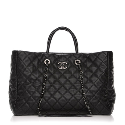 Chanel Caviar Quilted Large Coco Handle Shopping Tote Black 1 of 8