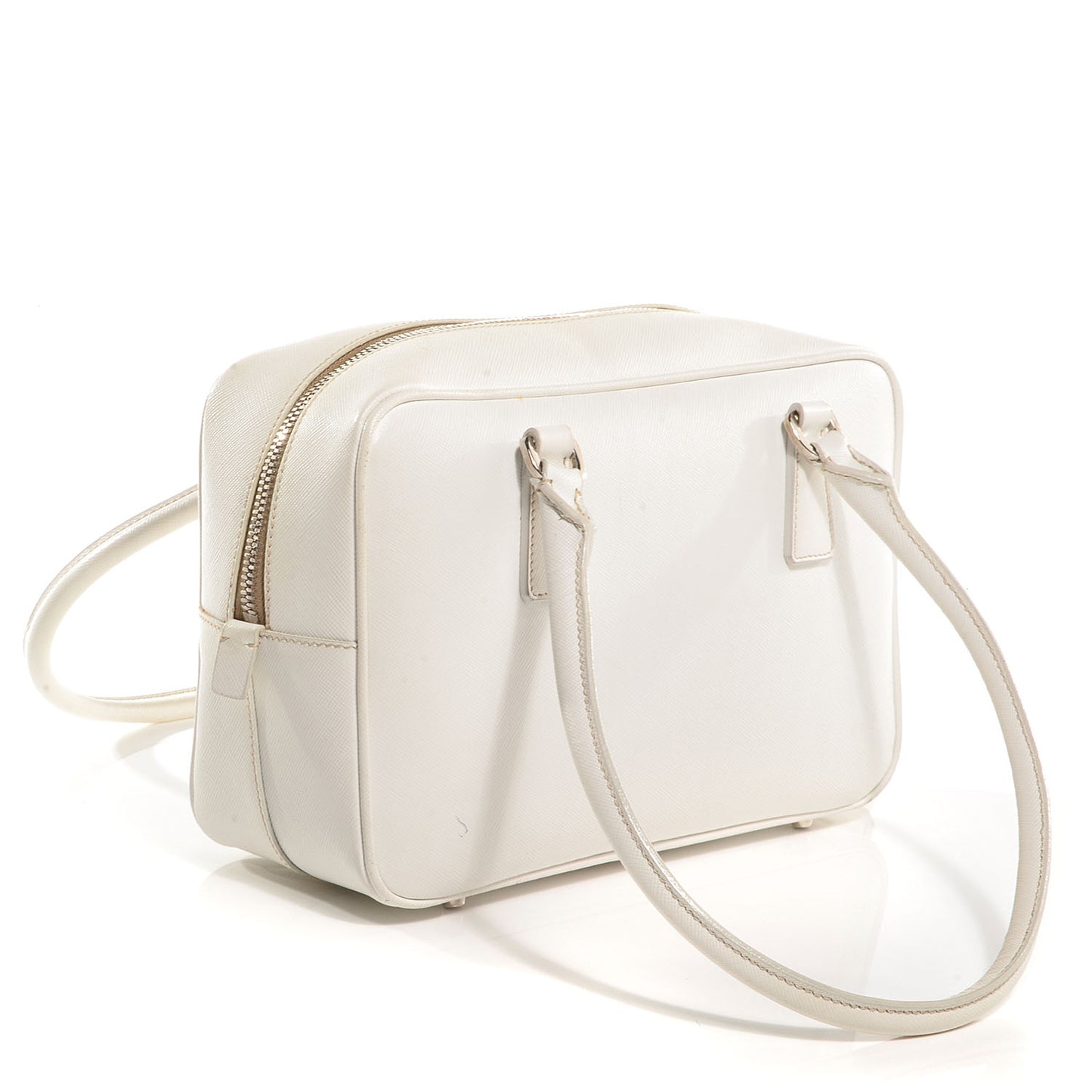 Saffiano Lux Petite Bowler Talco White