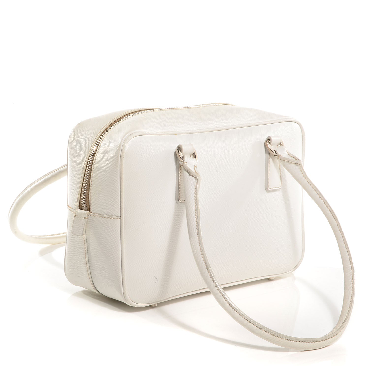 Prada Saffiano Lux Petite Bowler Talco White 5 of 12