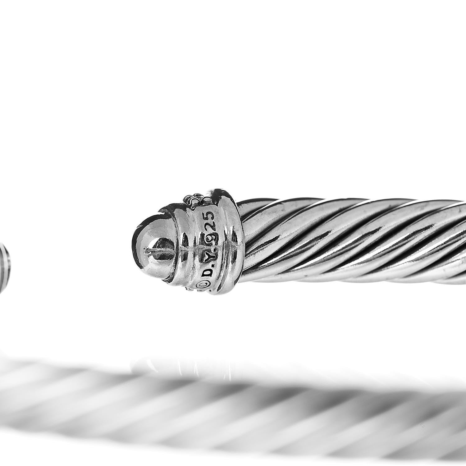 David Yurman Sterling Silver Diamond 5mm Cable Classics Dome Bracelet 4 of 4