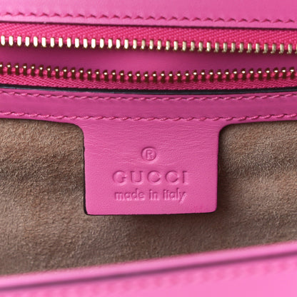 Gucci Vitello Fontanella Web Medium Sylvie Top Handle Bag Pink Tropical Flower 6 of 19