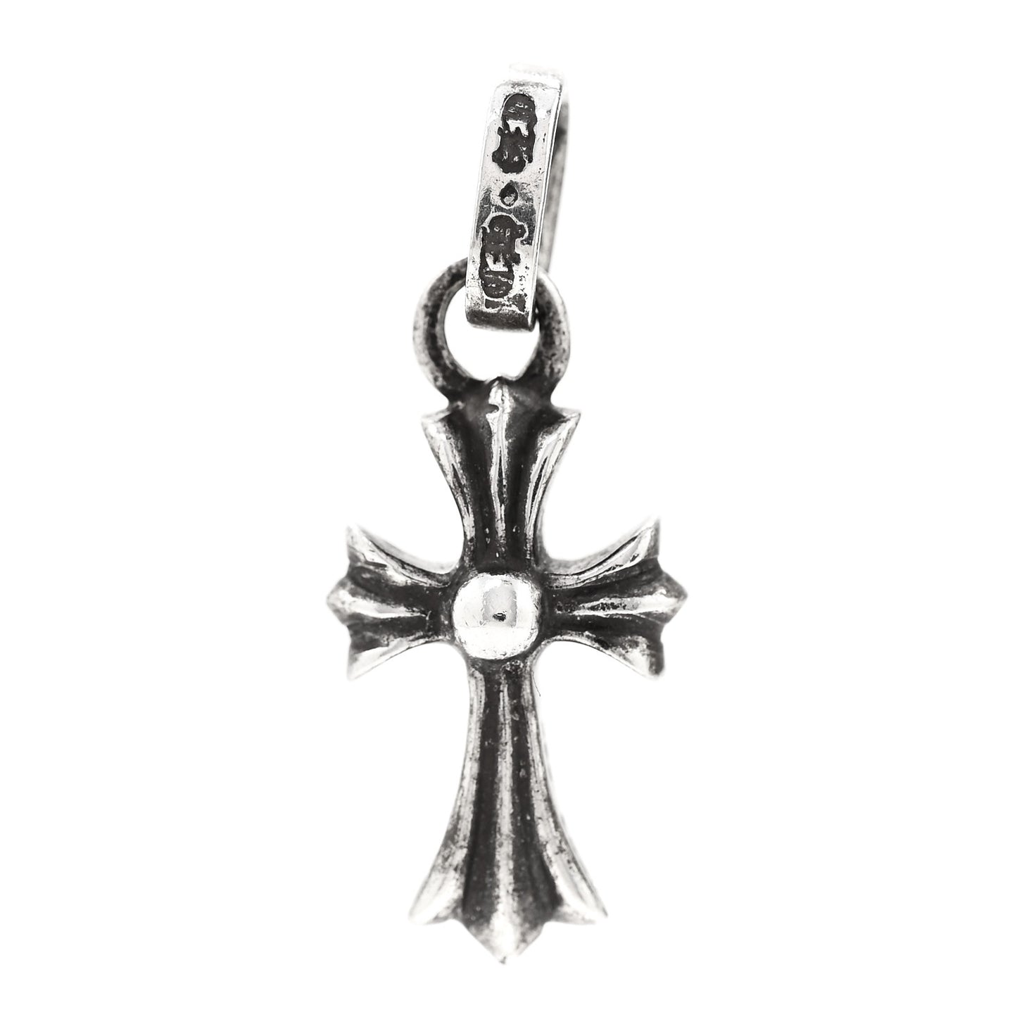 Sterling Silver Emerald Baby Fat Cross Pendant