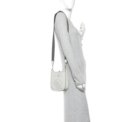 Hermes Taurillon Clemence Amazone Evelyne TPM Gris Perle Etain 2 of 11