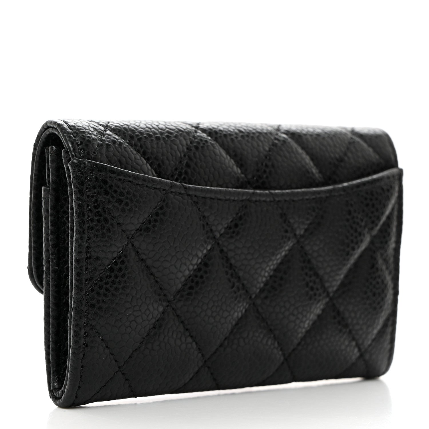 Chanel Caviar Quilted Flap Card Holder Wallet Black 3 of 9