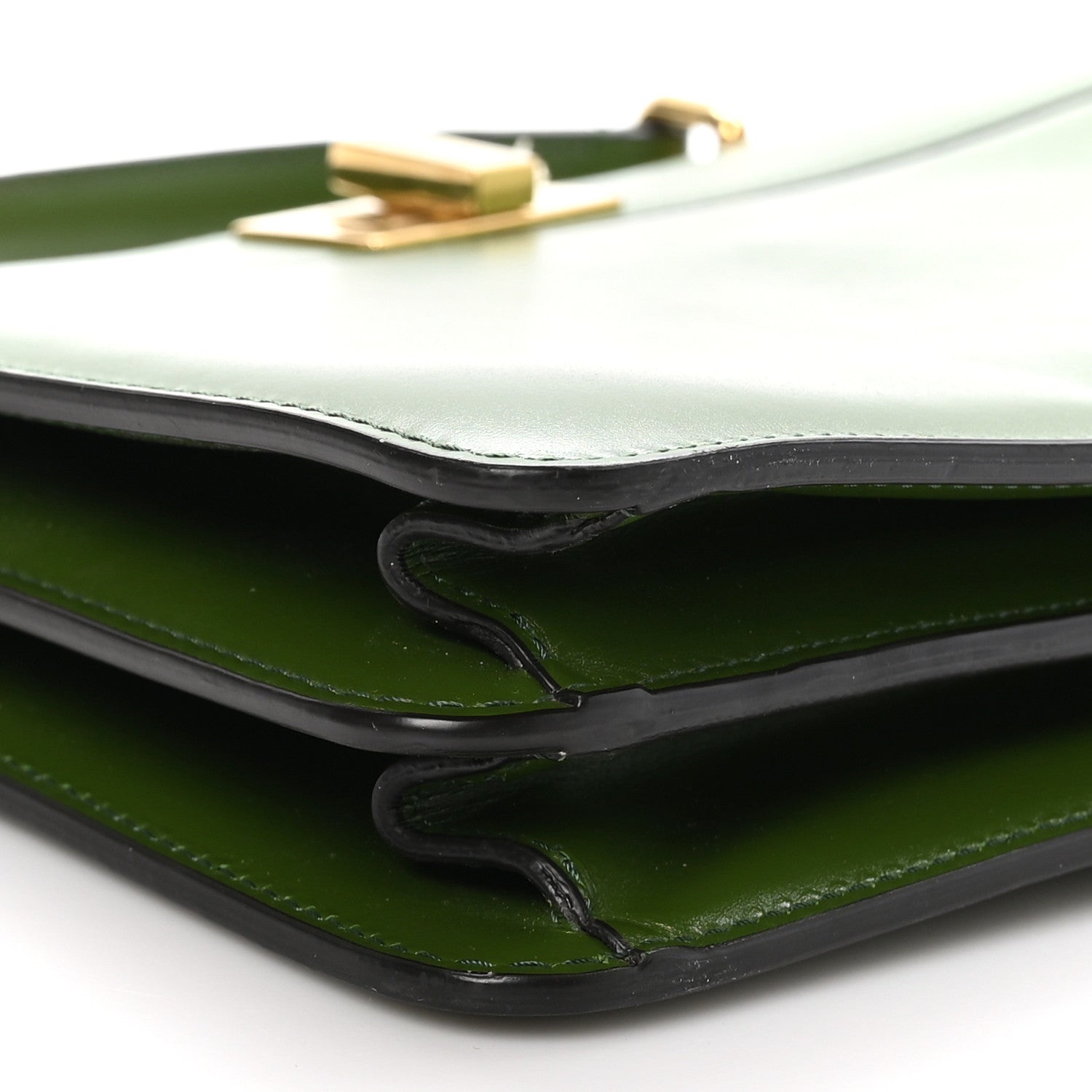 Fendi Vitello King Luxor Shiny Nappa Peekaboo I SEE U East West Satchel Verde Light Rose 10 of 13