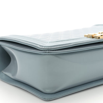 Chanel Iridescent Glazed Calfskin Quilted New Medium Boy Flap Light Blue 9 of 11