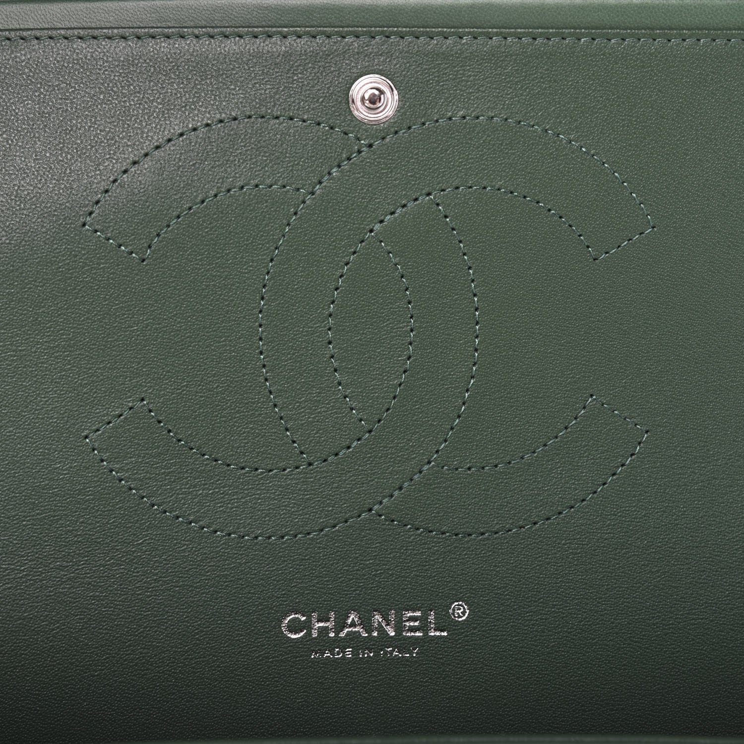 Chanel Lambskin Quilted Jumbo Double Flap Green 8 of 10