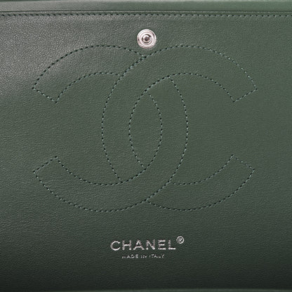 Chanel Lambskin Quilted Jumbo Double Flap Green 8 of 10